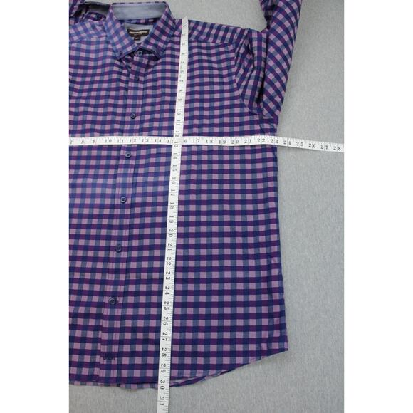 Johnston & Murphy Shirt Mens Large Check 100% Cotton Button Down Long Sleeve - Picture 7 of 7